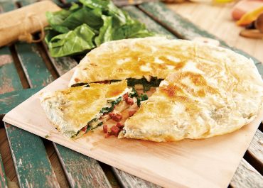 TAVA BOREK WITH TURKISH STYLE SAUSAGE AND SPINACH